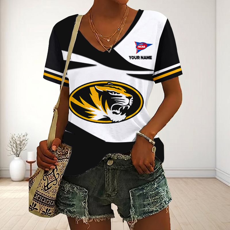 Limited Edition – Customized NCAA Missouri Tigers V-Neck Female Shirt