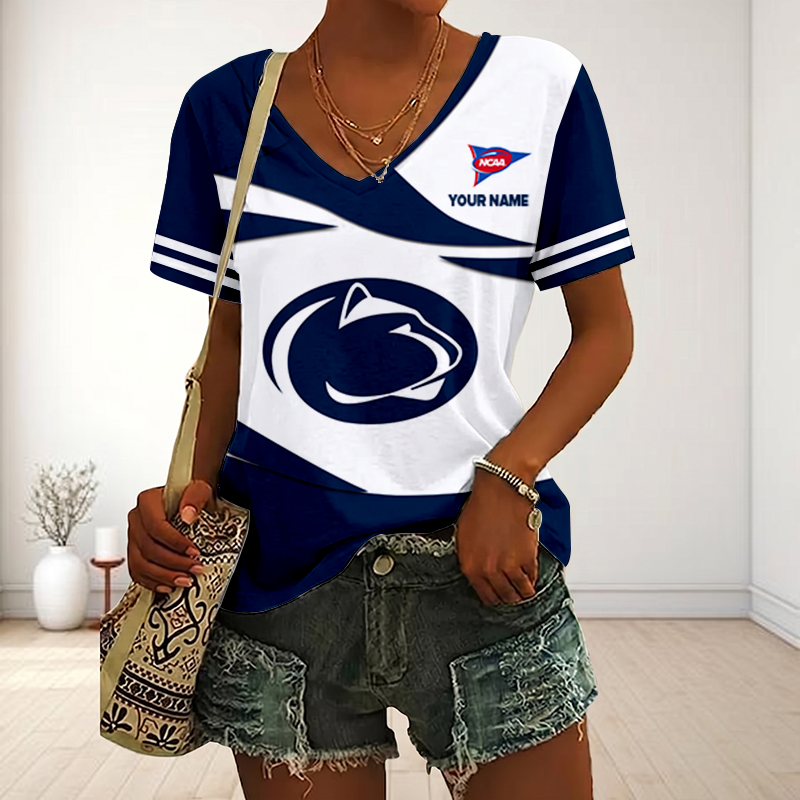 Limited Edition – Customized NCAA Penn State Nittany Lions V-Neck Female Shirt