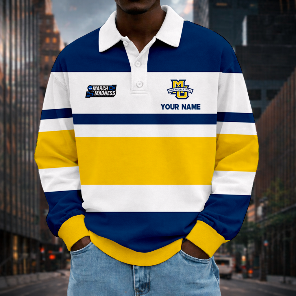 Limited Edition – Customized NCAA Marquette Golden Eagles Unisex Long Sleeve Polo Shirt