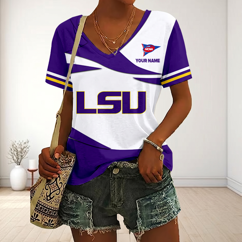 Limited Edition – Customized NCAA Lsu Tigers V-Neck Female Shirt