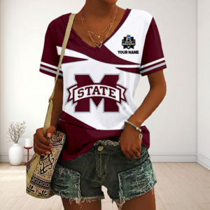 Limited Edition – Customized NCAA Mississippi State Bulldogs V-Neck Female Shirt