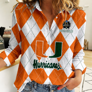 Limited Edition – Customized NCAA Miami Hurricanes Women Casual Shirt For Fan
