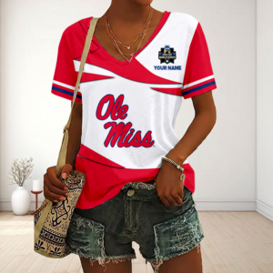 Limited Edition – Customized NCAA Ole Miss Rebels V-Neck Female Shirt