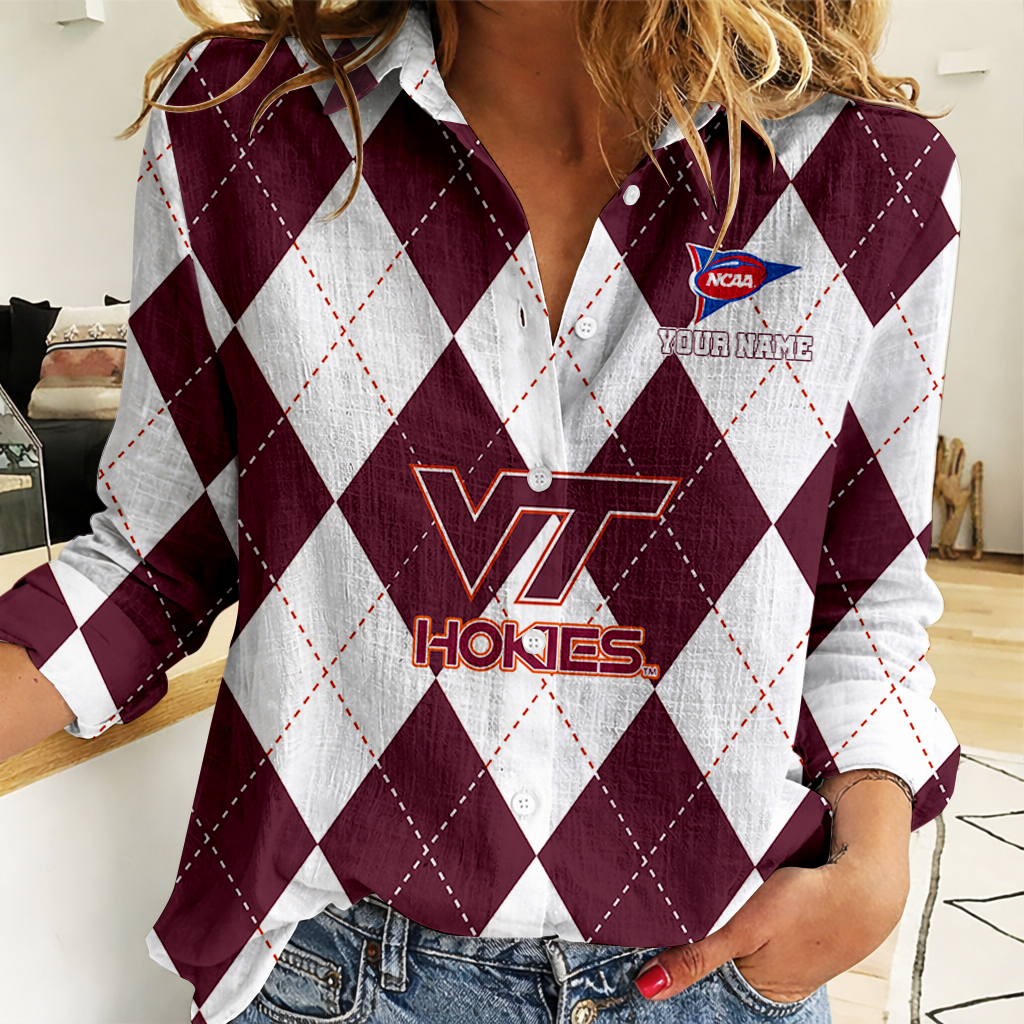 Limited Edition – Customized NCAA Virginia Tech Hokies Women Casual Shirt For Fan