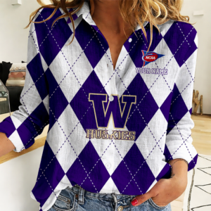 Limited Edition – Customized NCAA Washington Huskies Women Casual Shirt For Fan