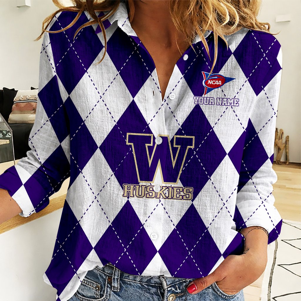Limited Edition – Customized NCAA Washington Huskies Women Casual Shirt For Fan