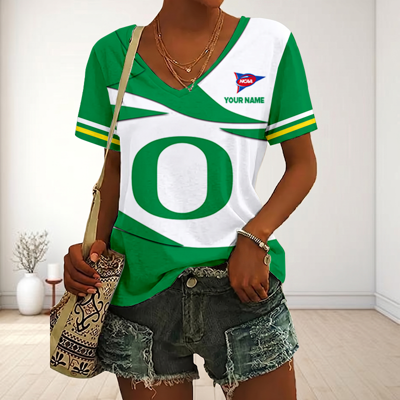 Limited Edition – Customized NCAA Oregon Ducks V-Neck Female Shirt