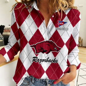 Limited Edition – Customized NCAA Arkansas Razorbacks Women Casual Shirt For Fan