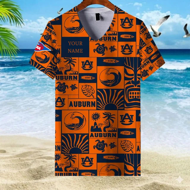 Limited Edition – Customized NCAA Auburn Tigers V-Neck Female Shirt