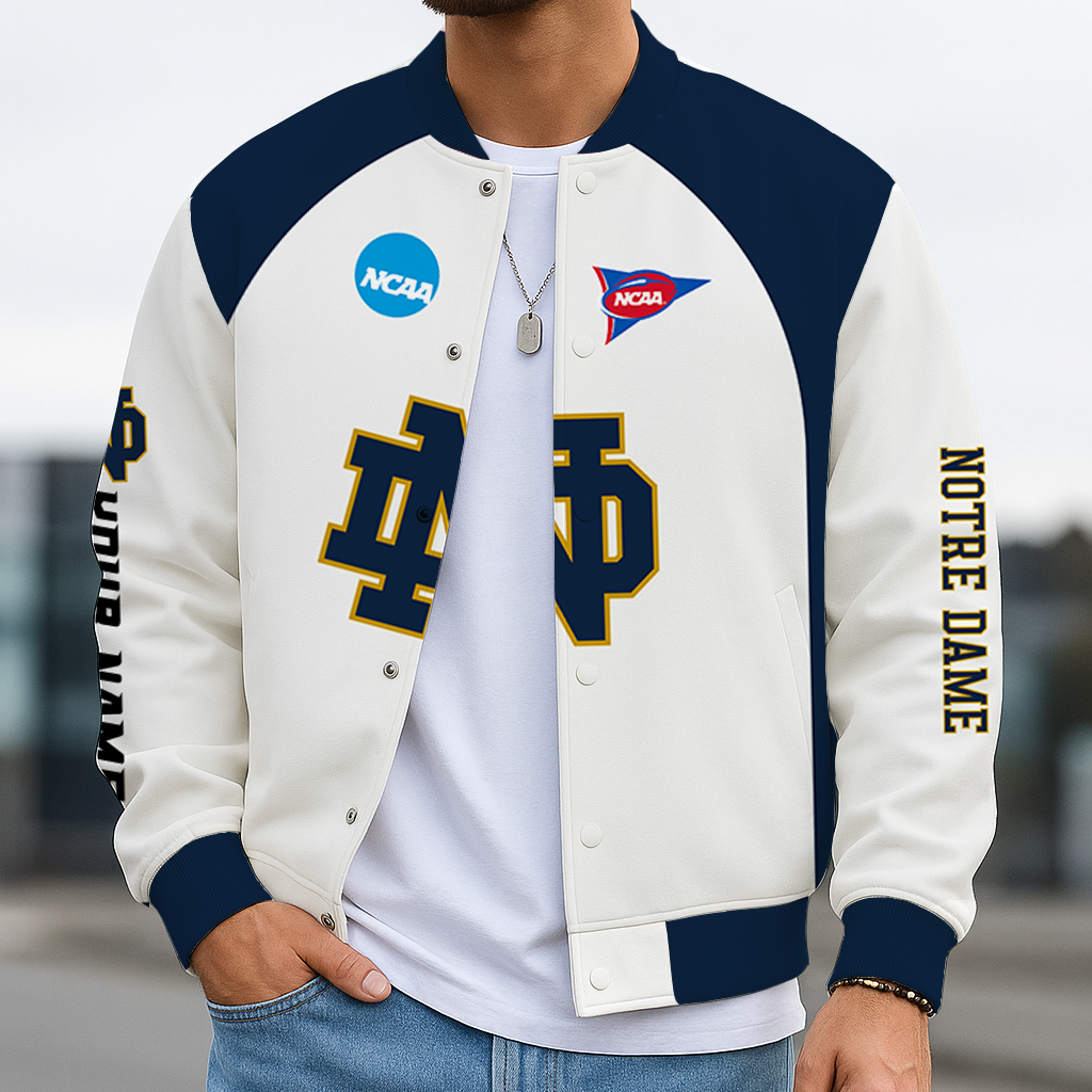 Limited Edition – Customized NCAA Notre Dame Fighting Irish Baseball Jacket, Varsity Jacket