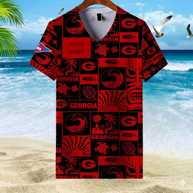 Limited Edition – Customized NCAA Georgia Bulldogs V-Neck Female Shirt