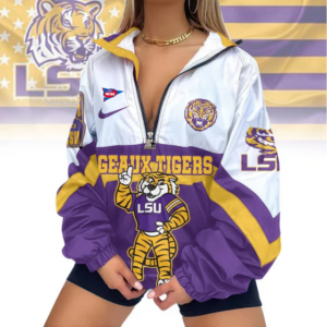 Limited Edition – Customized NCAA Lsu Tigers V-Neck Zipper Sweatshirt Jacket