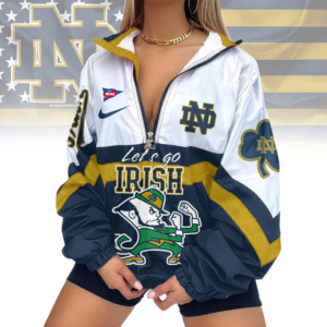 Limited Edition – Customized NCAA Notre Dame Fighting Irish V-Neck Zipper Sweatshirt Jacket