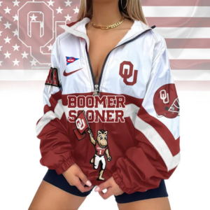 Limited Edition – Customized NCAA Oklahoma Sooners V-Neck Zipper Sweatshirt Jacket