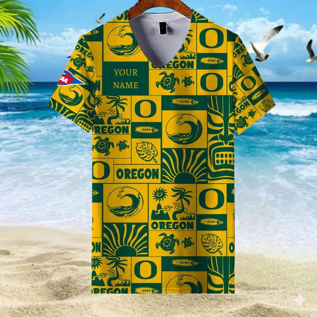 Limited Edition – Customized NCAA Oregon Ducks V-Neck Female Shirt