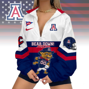 Limited Edition – Customized NCAA Arizona Wildcats V-Neck Zipper Sweatshirt Jacket