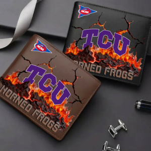 Limited Edition – Customized NCAA Tcu Horned Frogs Leather Wallet