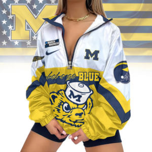 Limited Edition – Customized NCAA Michigan Wolverines V-Neck Zipper Sweatshirt Jacket