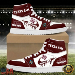 Limited Edition – Customized NCAA College World Series Texas A&M Aggies Air Jordan 1 Shoes