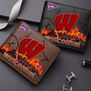 Limited Edition – Customized NCAA Wisconsin Badgers Leather Wallet
