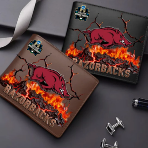 Limited Edition – Customized NCAA Arkansas Razorbacks Leather Wallet
