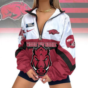 Limited Edition – Customized NCAA Arkansas Razorbacks V-Neck Zipper Sweatshirt Jacket