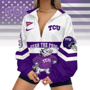 Limited Edition – Customized NCAA Tcu Horned Frogs V-Neck Zipper Sweatshirt Jacket