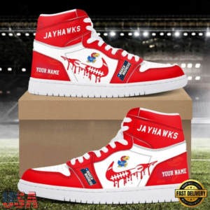Limited Edition – Customized NCAA Kansas Jayhawks Air Jordan 1 Shoes