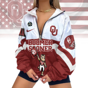 Limited Edition – Customized NCAA Oklahoma Sooners V-Neck Zipper Sweatshirt Jacket