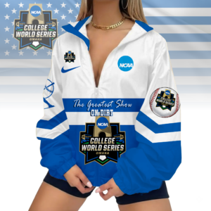 Limited Edition – Customized NCAA College World Series V-Neck Zipper Sweatshirt Jacket