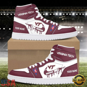 Limited Edition – Customized NCAA Virginia Tech Hokies Air Jordan 1 Shoes