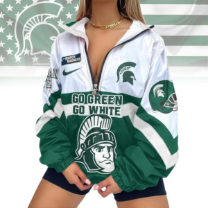 Limited Edition – Customized NCAA Michigan State Spartans V-Neck Zipper Sweatshirt Jacket