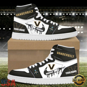 Limited Edition – Customized NCAA College World Series Vanderbilt Commodores Air Jordan 1 Shoes