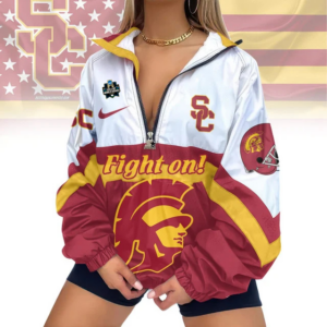 Limited Edition – Customized NCAA Usc Trojans V-Neck Zipper Sweatshirt Jacket