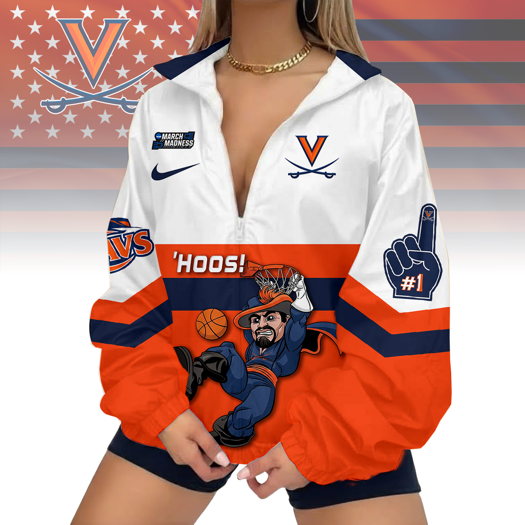 Limited Edition – Customized NCAA Virginia Cavaliers V-Neck Zipper Sweatshirt Jacket