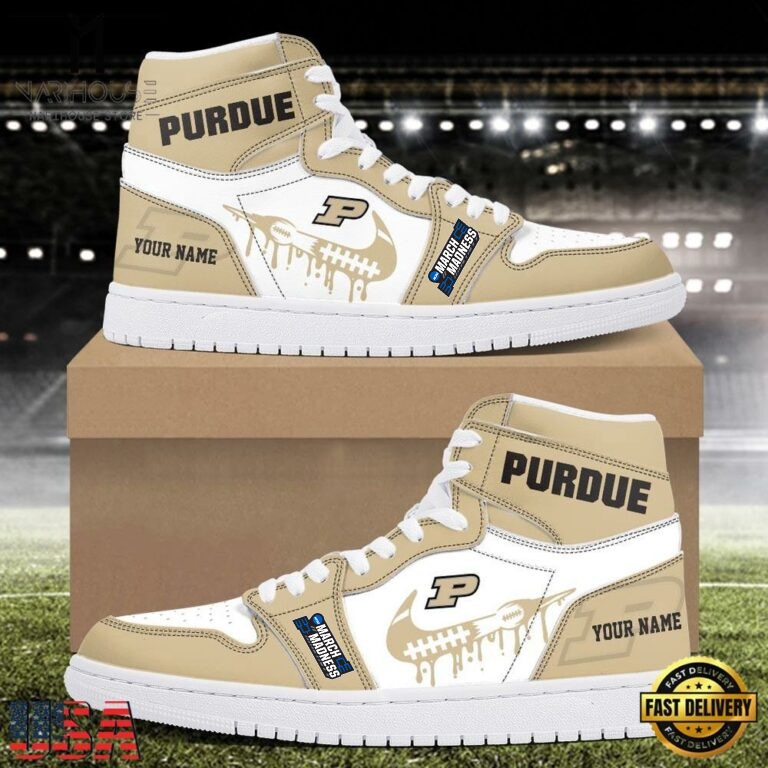Limited Edition – Customized NCAA Purdue Boilermakers Air Jordan 1 Shoes