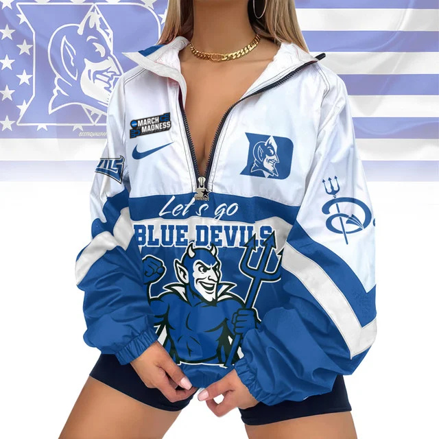 Limited Edition – Customized NCAA Duke Blue Devils V-Neck Zipper Sweatshirt Jacket