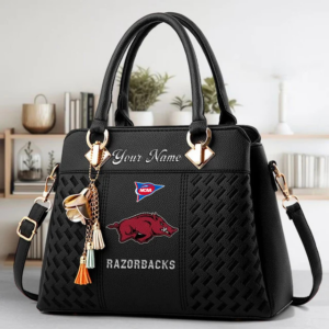 Limited Edition – Customized NCAA Arkansas Razorbacks Zip Handbag Multicolor