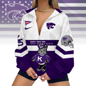 Limited Edition – Customized NCAA Kansas State Wildcats V-Neck Zipper Sweatshirt Jacket