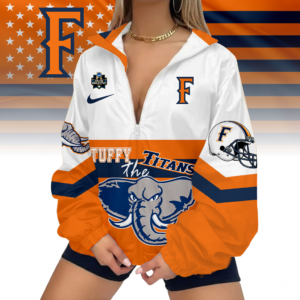 Limited Edition – Customized NCAA Cal State Fullerton Titans V-Neck Zipper Sweatshirt Jacket