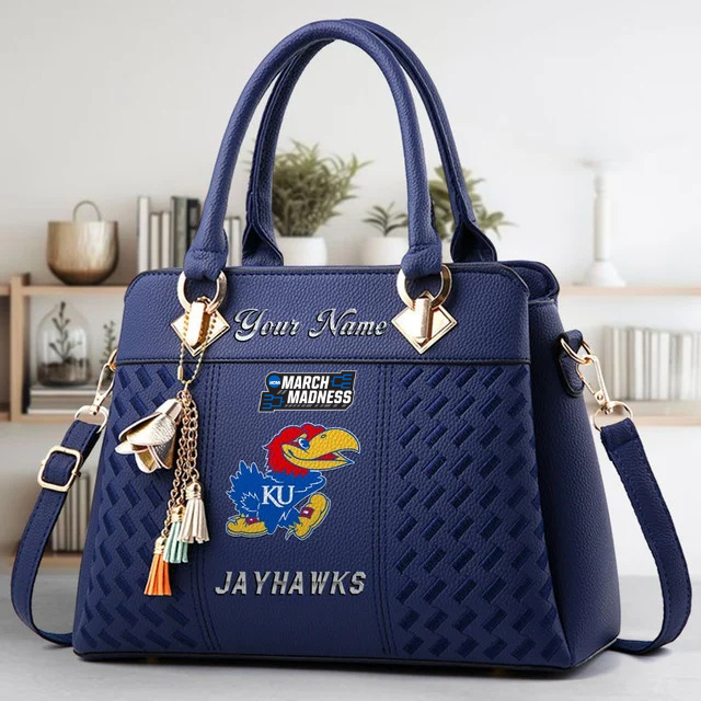 Limited Edition – Customized NCAA Kansas Jayhawks Zip Handbag Multicolor - Image 2