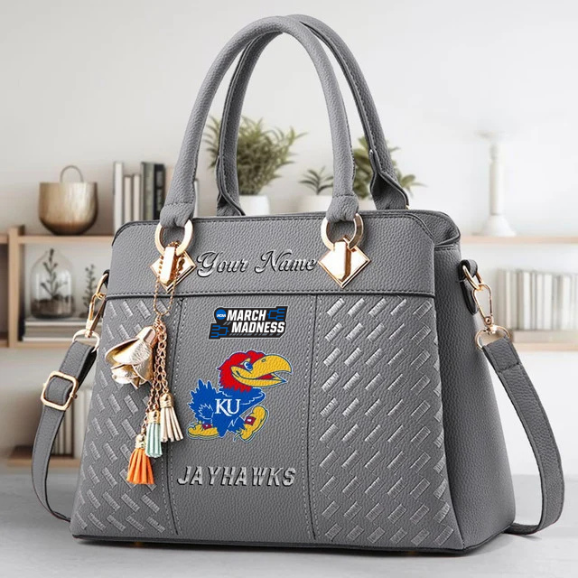 Limited Edition – Customized NCAA Kansas Jayhawks Zip Handbag Multicolor - Image 4