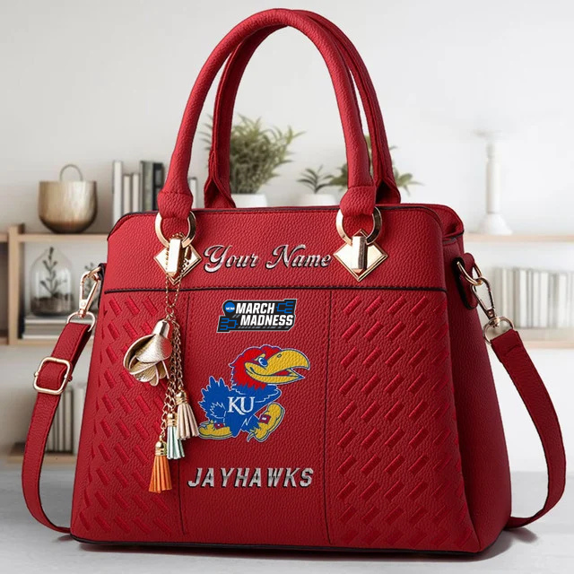 Limited Edition – Customized NCAA Kansas Jayhawks Zip Handbag Multicolor - Image 6