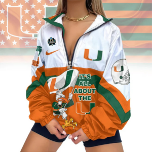 Limited Edition – Customized NCAA Miami Hurricanes V-Neck Zipper Sweatshirt Jacket