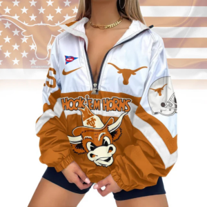 Limited Edition – Customized NCAA Texas Longhorns V-Neck Zipper Sweatshirt Jacket