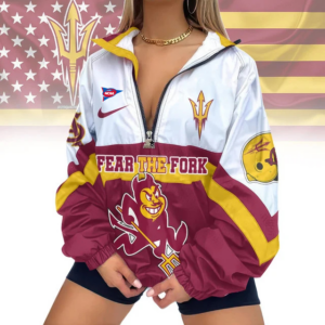 Limited Edition – Customized NCAA Arizona State Sun Devils V-Neck Zipper Sweatshirt Jacket