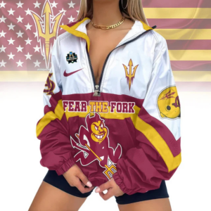 Limited Edition – Customized NCAA Arizona State Sun Devils V-Neck Zipper Sweatshirt Jacket