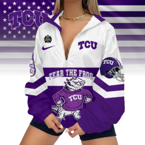 Limited Edition – Customized NCAA Tcu Horned Frogs V-Neck Zipper Sweatshirt Jacket