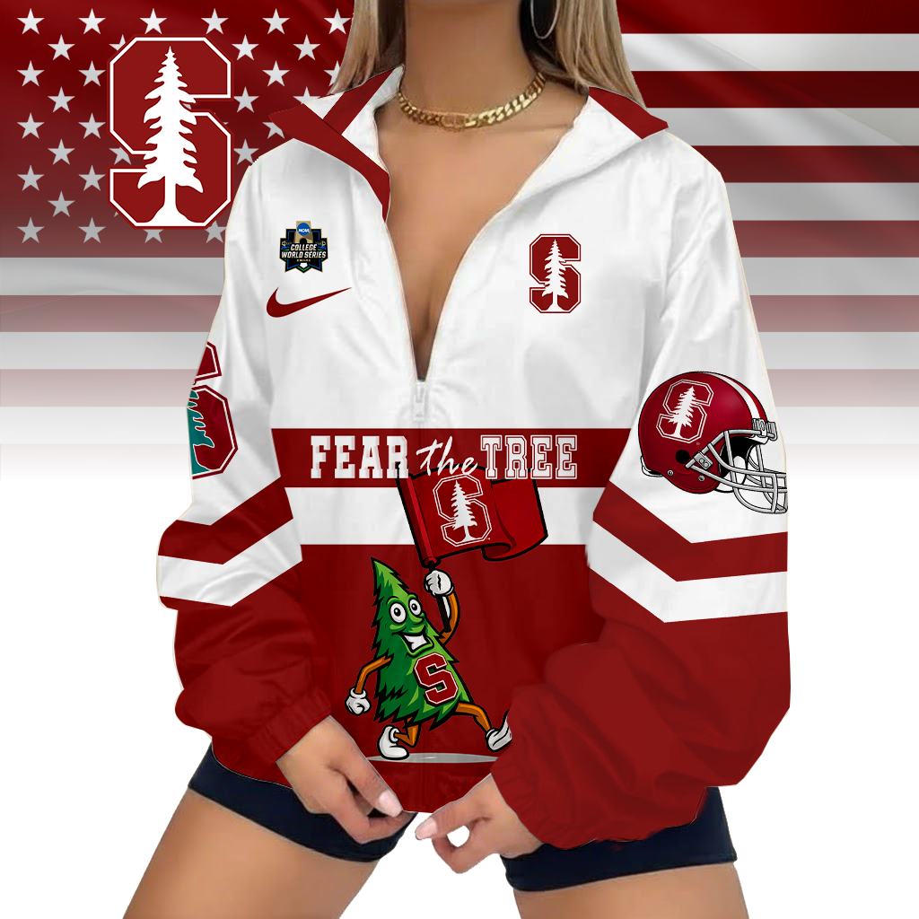 Limited Edition – Customized NCAA Stanford Cardinal V-Neck Zipper Sweatshirt Jacket
