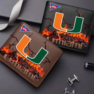 Limited Edition – Customized NCAA Miami Hurricanes Leather Wallet